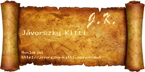 Jávorszky Kitti névjegykártya