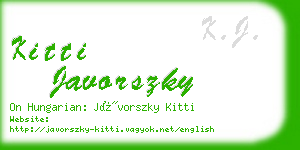 kitti javorszky business card